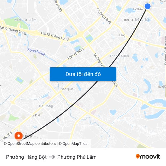 Phường Hàng Bột to Phường Phú Lãm map