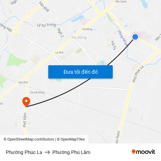 Phường Phúc La to Phường Phú Lãm map