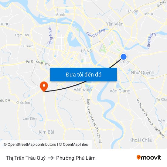 Thị Trấn Trâu Quỳ to Phường Phú Lãm map