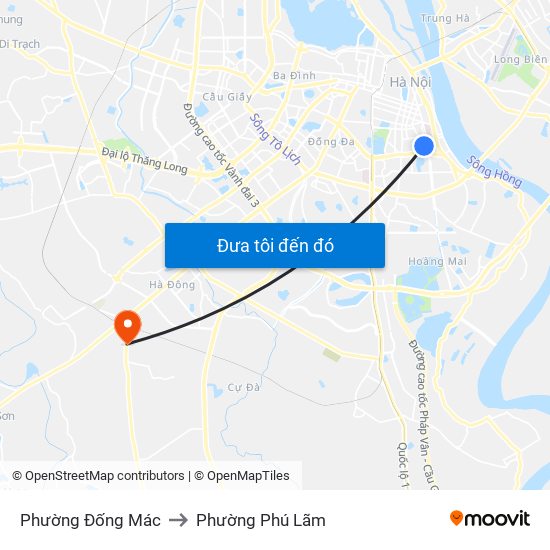 Phường Đống Mác to Phường Phú Lãm map