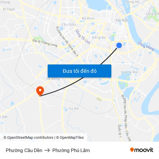 Phường Cầu Dền to Phường Phú Lãm map