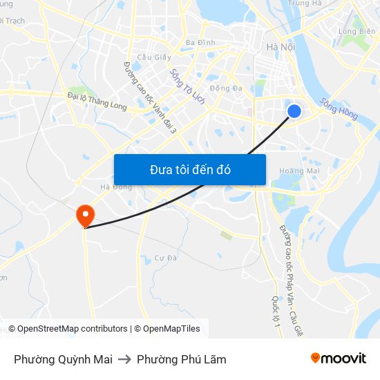 Phường Quỳnh Mai to Phường Phú Lãm map