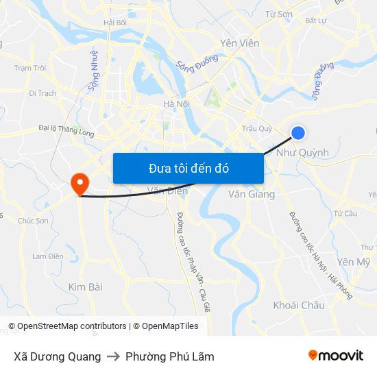 Xã Dương Quang to Phường Phú Lãm map