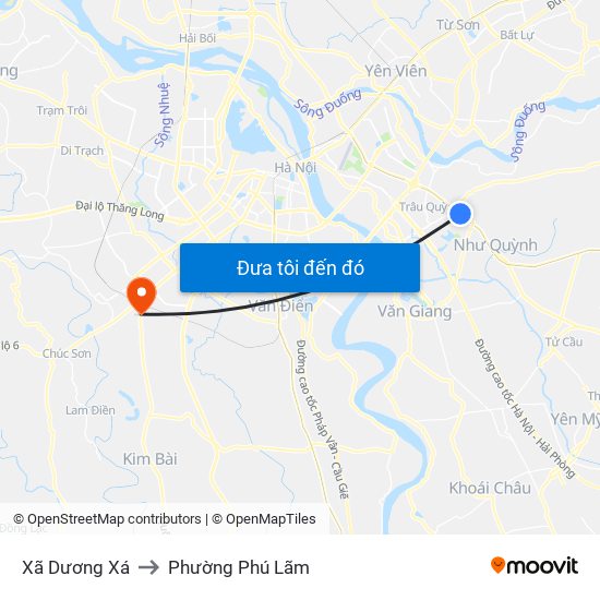 Xã Dương Xá to Phường Phú Lãm map