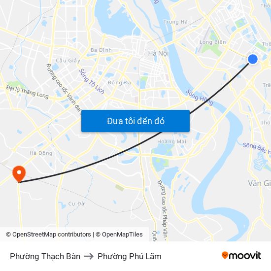 Phường Thạch Bàn to Phường Phú Lãm map
