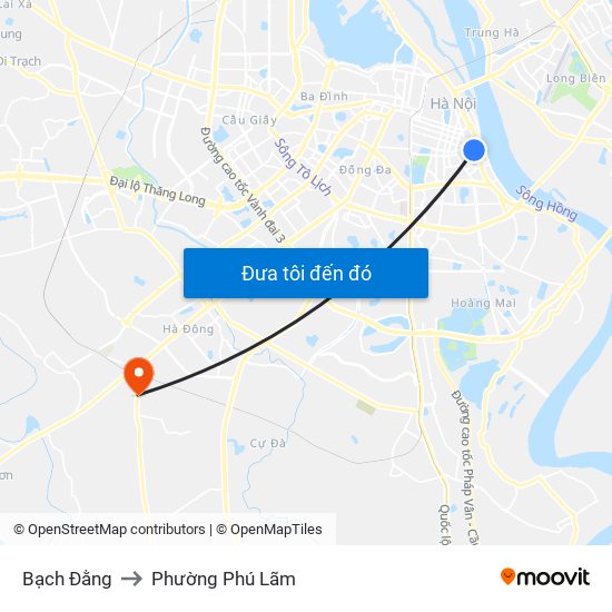 Bạch Đằng to Phường Phú Lãm map