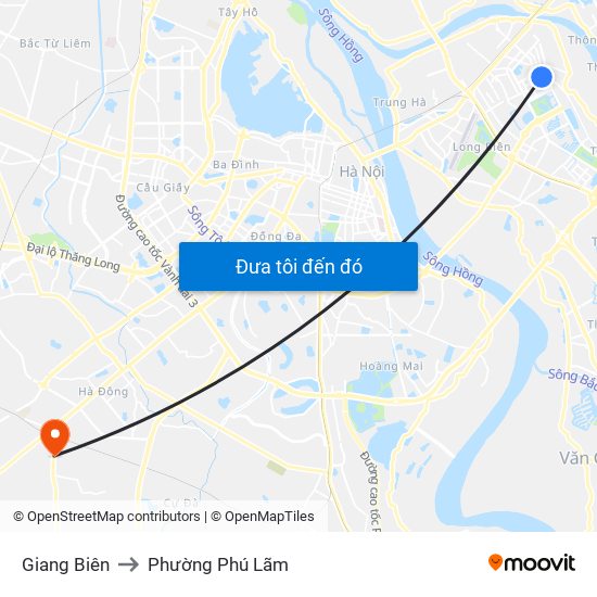 Giang Biên to Phường Phú Lãm map