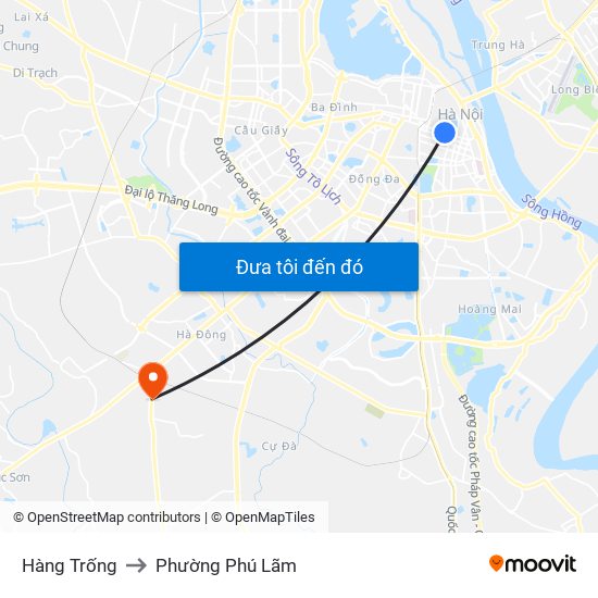 Hàng Trống to Phường Phú Lãm map