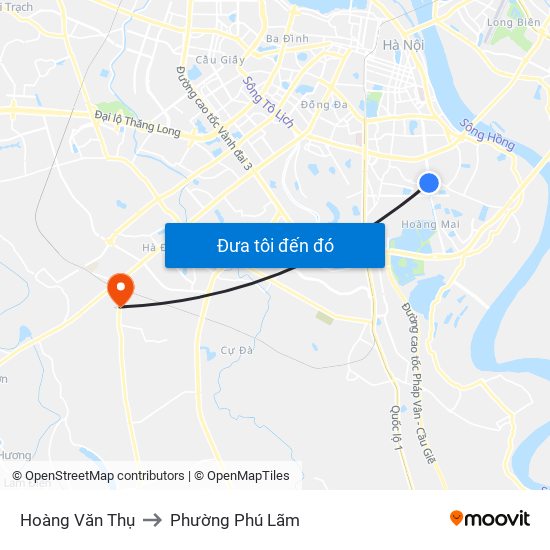 Hoàng Văn Thụ to Phường Phú Lãm map