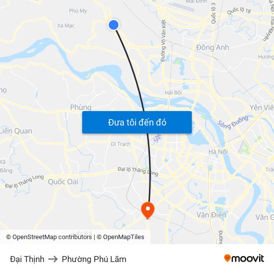 Đại Thịnh to Phường Phú Lãm map