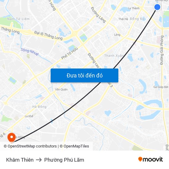 Khâm Thiên to Phường Phú Lãm map