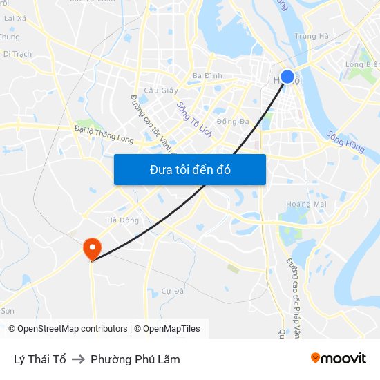 Lý Thái Tổ to Phường Phú Lãm map