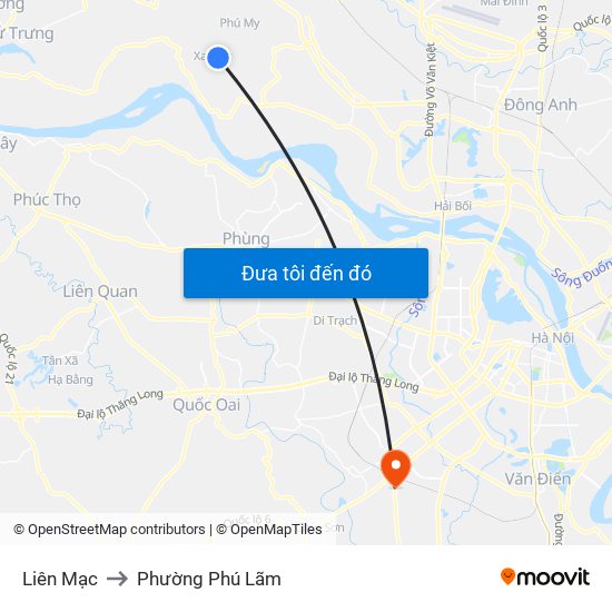 Liên Mạc to Phường Phú Lãm map