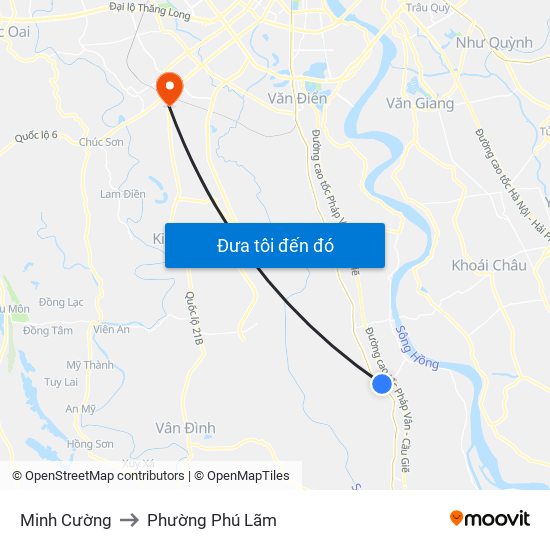 Minh Cường to Phường Phú Lãm map