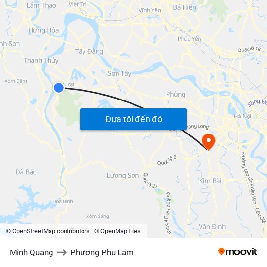 Minh Quang to Phường Phú Lãm map