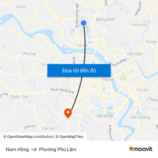 Nam Hồng to Phường Phú Lãm map