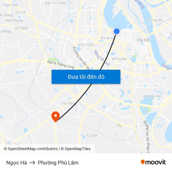 Ngọc Hà to Phường Phú Lãm map