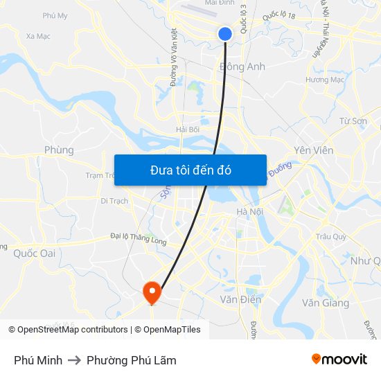 Phú Minh to Phường Phú Lãm map