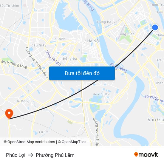 Phúc Lợi to Phường Phú Lãm map