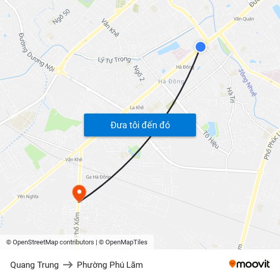 Quang Trung to Phường Phú Lãm map