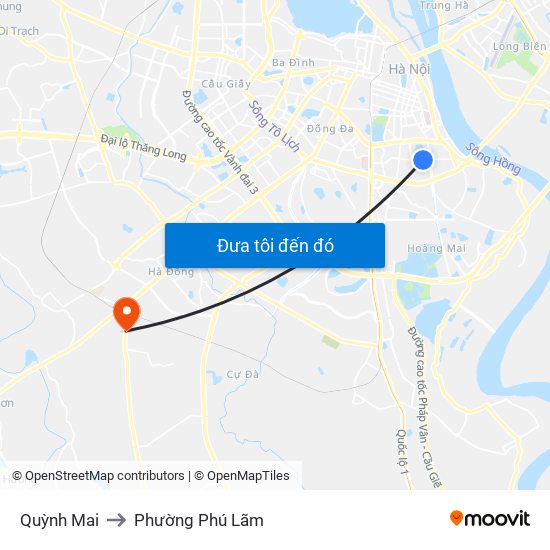Quỳnh Mai to Phường Phú Lãm map