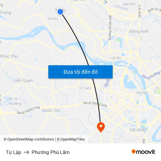 Tự Lập to Phường Phú Lãm map