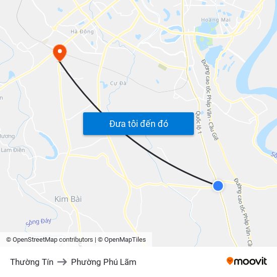 Thường Tín to Phường Phú Lãm map
