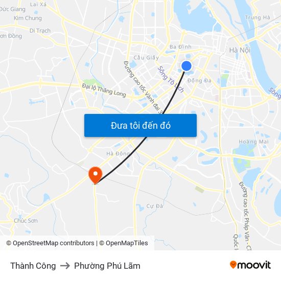 Thành Công to Phường Phú Lãm map