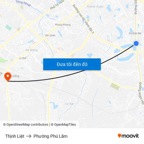 Thịnh Liệt to Phường Phú Lãm map