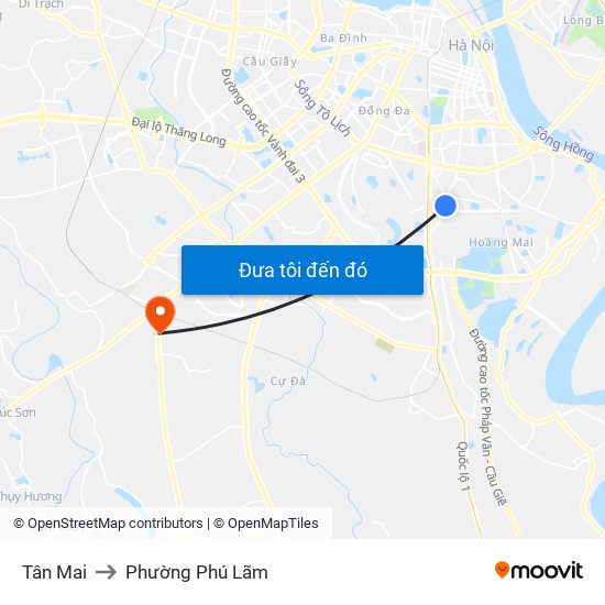 Tân Mai to Phường Phú Lãm map