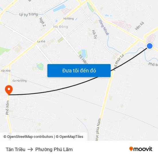 Tân Triều to Phường Phú Lãm map