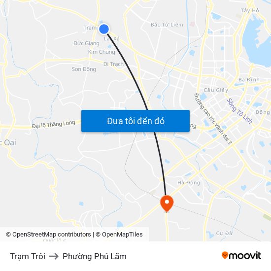 Trạm Trôi to Phường Phú Lãm map