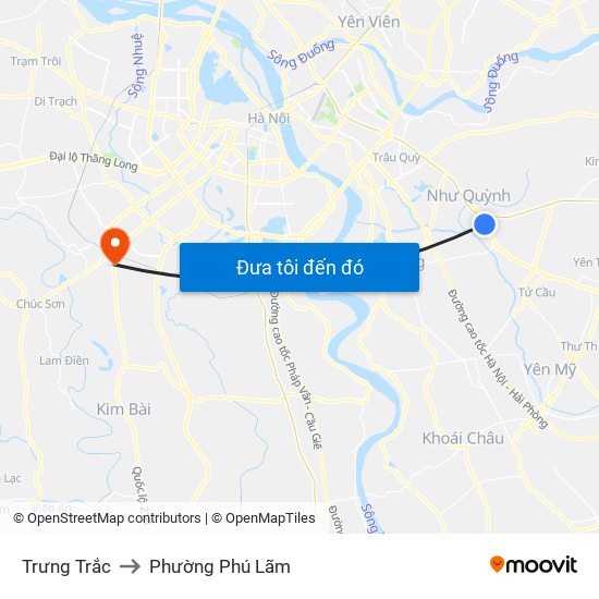 Trưng Trắc to Phường Phú Lãm map