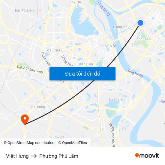 Việt Hưng to Phường Phú Lãm map