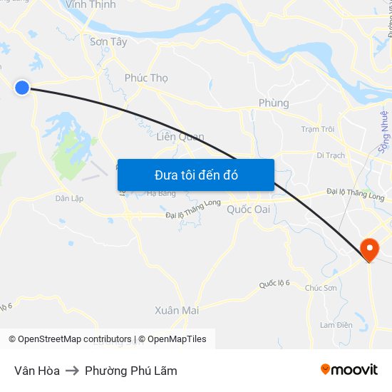 Vân Hòa to Phường Phú Lãm map