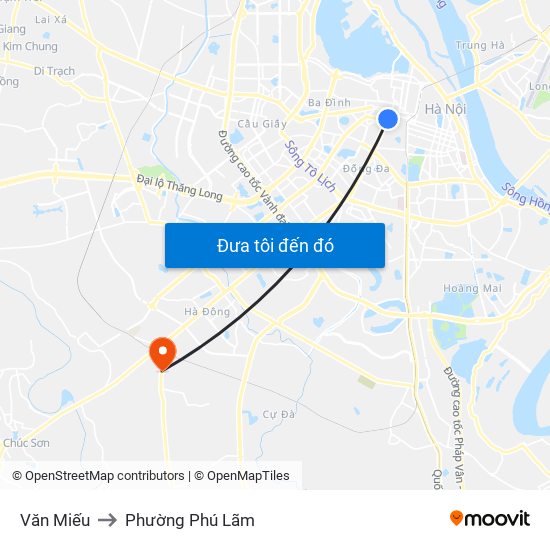 Văn Miếu to Phường Phú Lãm map