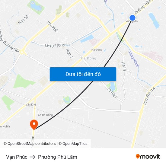 Vạn Phúc to Phường Phú Lãm map