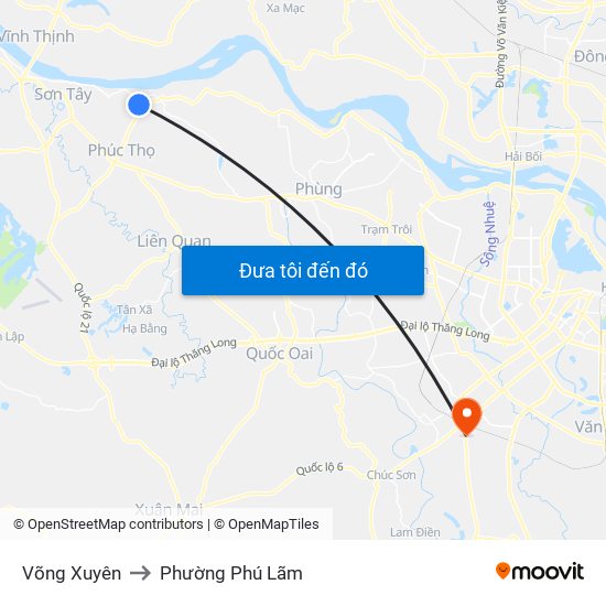 Võng Xuyên to Phường Phú Lãm map