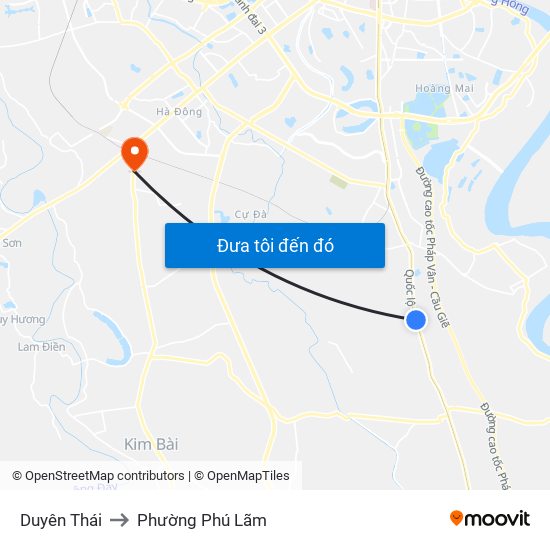 Duyên Thái to Phường Phú Lãm map