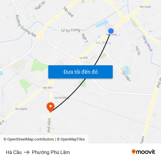 Hà Cầu to Phường Phú Lãm map