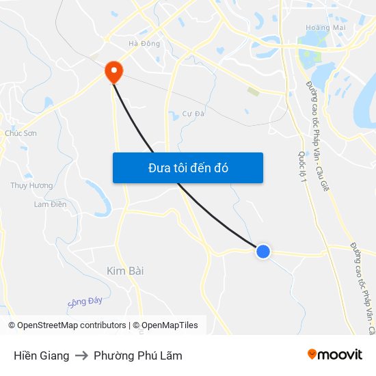 Hiền Giang to Phường Phú Lãm map