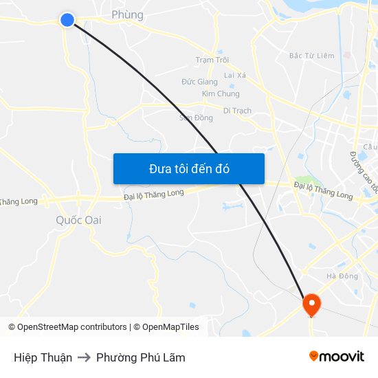 Hiệp Thuận to Phường Phú Lãm map