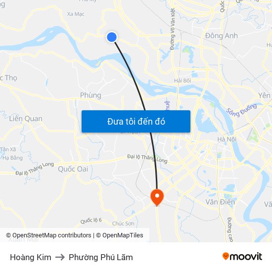 Hoàng Kim to Phường Phú Lãm map