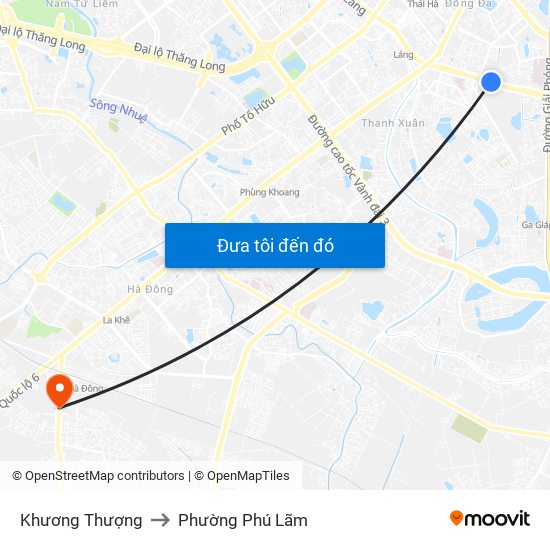 Khương Thượng to Phường Phú Lãm map