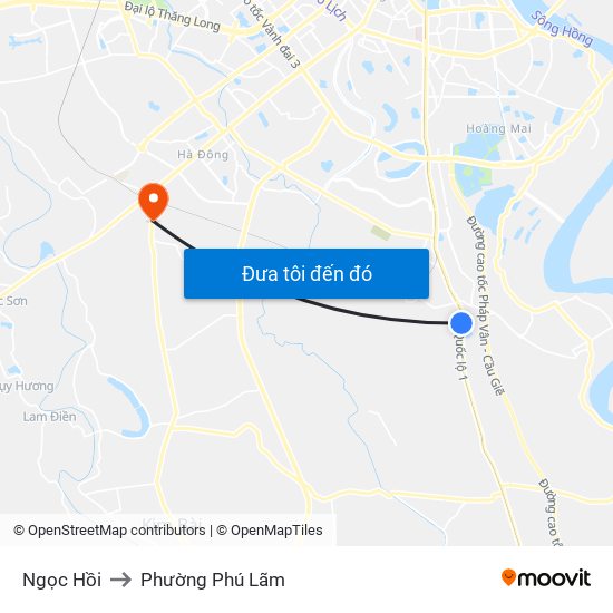 Ngọc Hồi to Phường Phú Lãm map