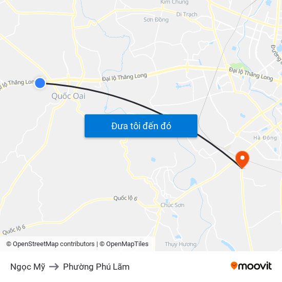 Ngọc Mỹ to Phường Phú Lãm map