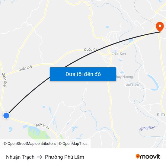Nhuận Trạch to Phường Phú Lãm map