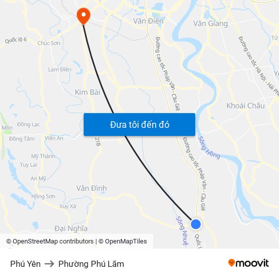 Phú Yên to Phường Phú Lãm map