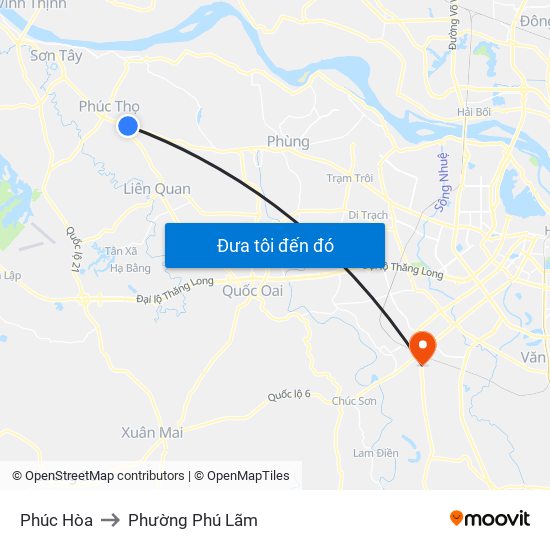 Phúc Hòa to Phường Phú Lãm map