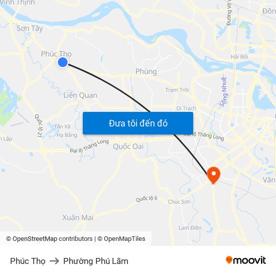 Phúc Thọ to Phường Phú Lãm map
